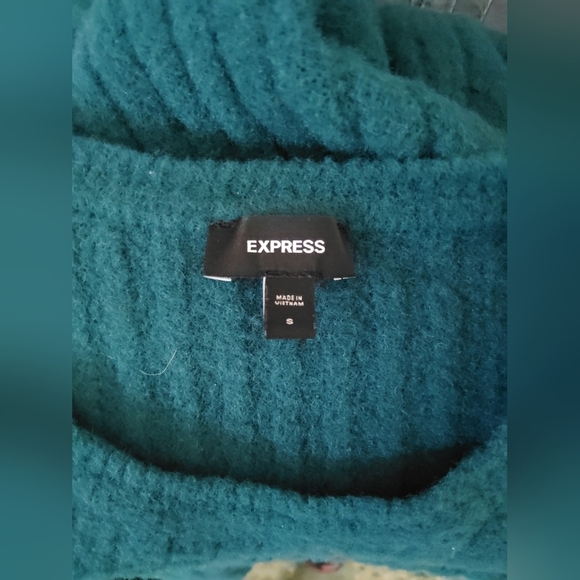 Express Women's Blue Sweater Cropped Size S - Picture 5 of 6
